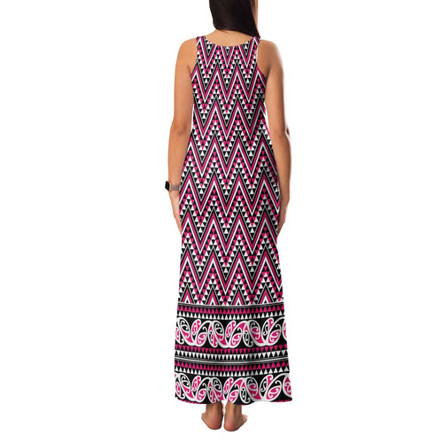 New Zealand Maori Niho Taniwha Family Matching Tank Maxi Dress and Hawaiian Shirt Mawhero Mangopare and Puhoro Pattern