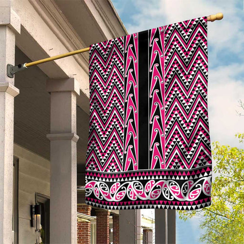 New Zealand Maori Niho Taniwha Garden Flag Mawhero Mangopare and Puhoro Pattern