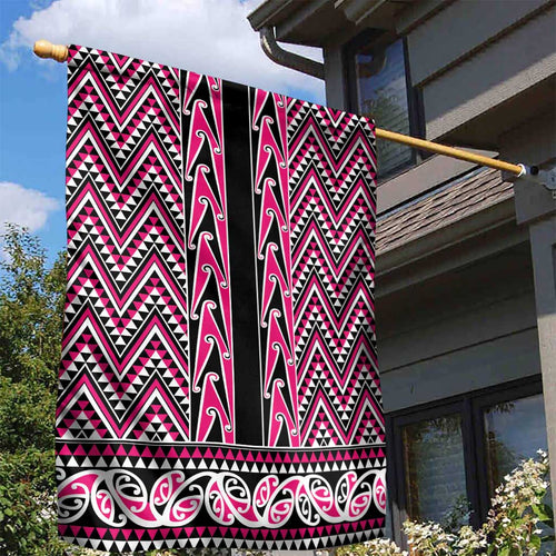 New Zealand Maori Niho Taniwha Garden Flag Mawhero Mangopare and Puhoro Pattern