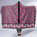 New Zealand Maori Niho Taniwha Hooded Blanket Mawhero Mangopare and Puhoro Pattern