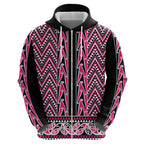 New Zealand Maori Niho Taniwha Hoodie Mawhero Mangopare and Puhoro Pattern