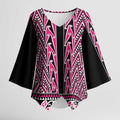 New Zealand Maori Niho Taniwha Kimono Sleeve Blouse Mawhero Mangopare and Puhoro Pattern - Aussie Hoodie