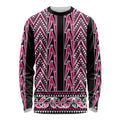 New Zealand Maori Niho Taniwha Long Sleeve Shirt Mawhero Mangopare and Puhoro Pattern