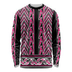 New Zealand Maori Niho Taniwha Long Sleeve Shirt Mawhero Mangopare and Puhoro Pattern