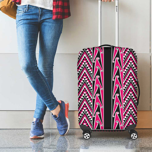 New Zealand Maori Niho Taniwha Luggage Cover Mawhero Mangopare and Puhoro Pattern