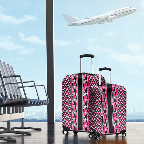 New Zealand Maori Niho Taniwha Luggage Cover Mawhero Mangopare and Puhoro Pattern