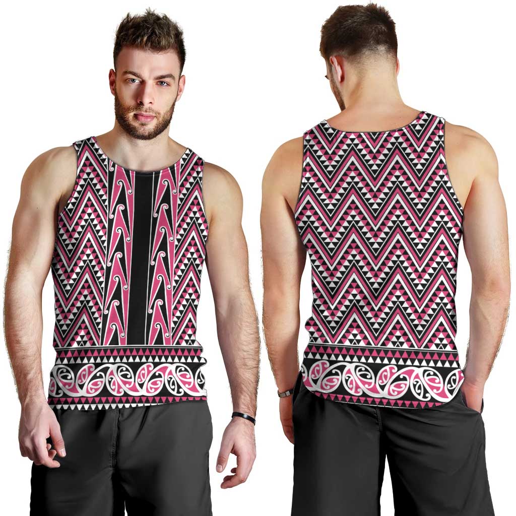 New Zealand Maori Niho Taniwha Men Tank Top Mawhero Mangopare and Puhoro Pattern