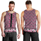 New Zealand Maori Niho Taniwha Men Tank Top Mawhero Mangopare and Puhoro Pattern