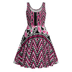 New Zealand Maori Niho Taniwha Midi Dress Mawhero Mangopare and Puhoro Pattern - Aussie Hoodie
