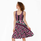 New Zealand Maori Niho Taniwha Midi Dress Mawhero Mangopare and Puhoro Pattern - Aussie Hoodie