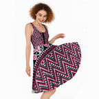 New Zealand Maori Niho Taniwha Midi Dress Mawhero Mangopare and Puhoro Pattern - Aussie Hoodie