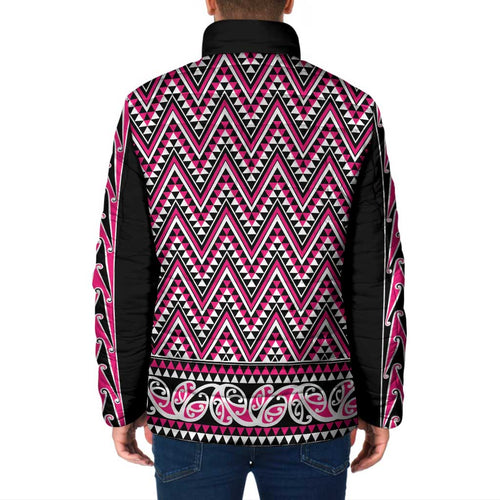 New Zealand Maori Niho Taniwha Padded Jacket Mawhero Mangopare and Puhoro Pattern - Aussie Hoodie