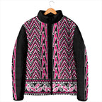 New Zealand Maori Niho Taniwha Padded Jacket Mawhero Mangopare and Puhoro Pattern - Aussie Hoodie