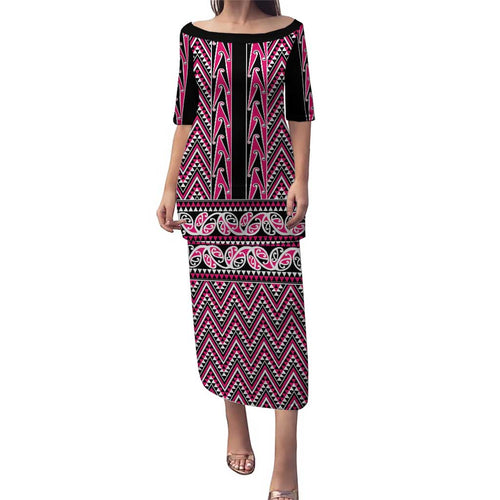 New Zealand Maori Niho Taniwha Puletasi Mawhero Mangopare and Puhoro Pattern