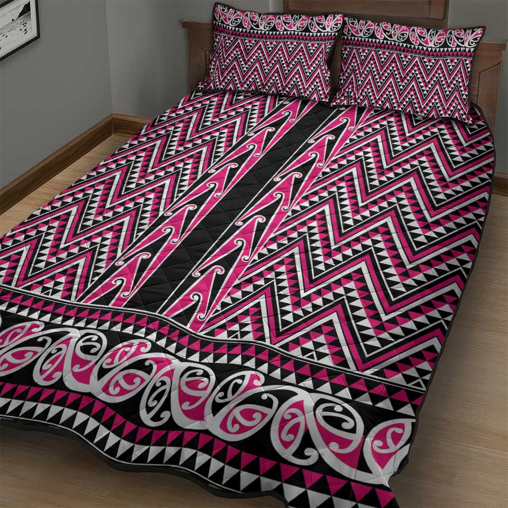 New Zealand Maori Niho Taniwha Quilt Bed Set Mawhero Mangopare and Puhoro Pattern