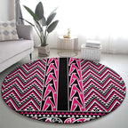 New Zealand Maori Niho Taniwha Round Carpet Mawhero Mangopare and Puhoro Pattern