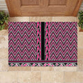 New Zealand Maori Niho Taniwha Rubber Doormat Mawhero Mangopare and Puhoro Pattern