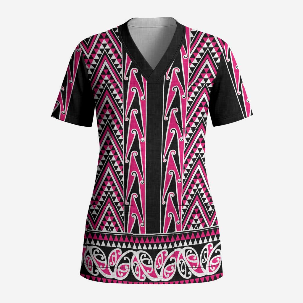 New Zealand Maori Niho Taniwha Scrub Top Mawhero Mangopare and Puhoro Pattern - Aussie Hoodie