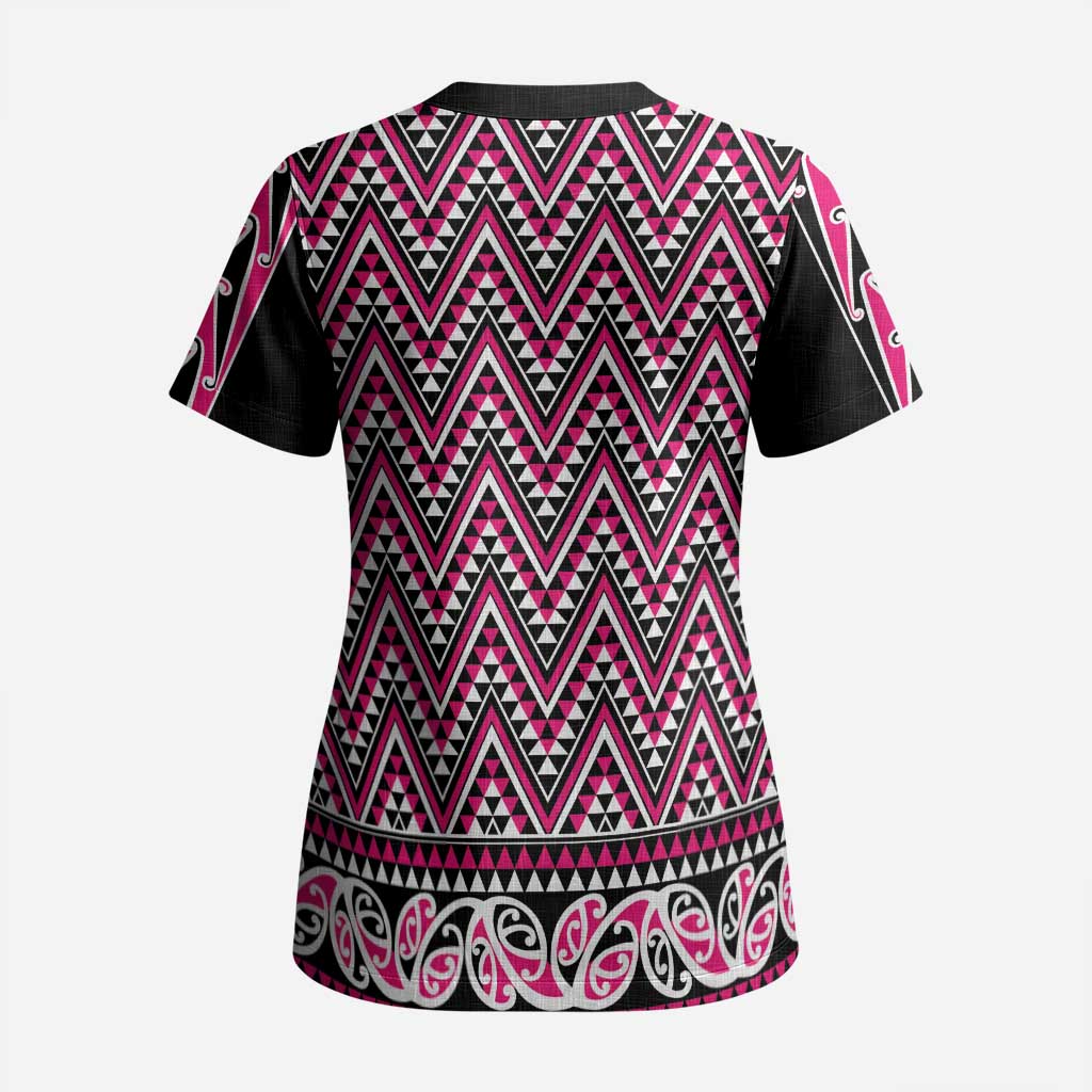 New Zealand Maori Niho Taniwha Scrub Top Mawhero Mangopare and Puhoro Pattern - Aussie Hoodie