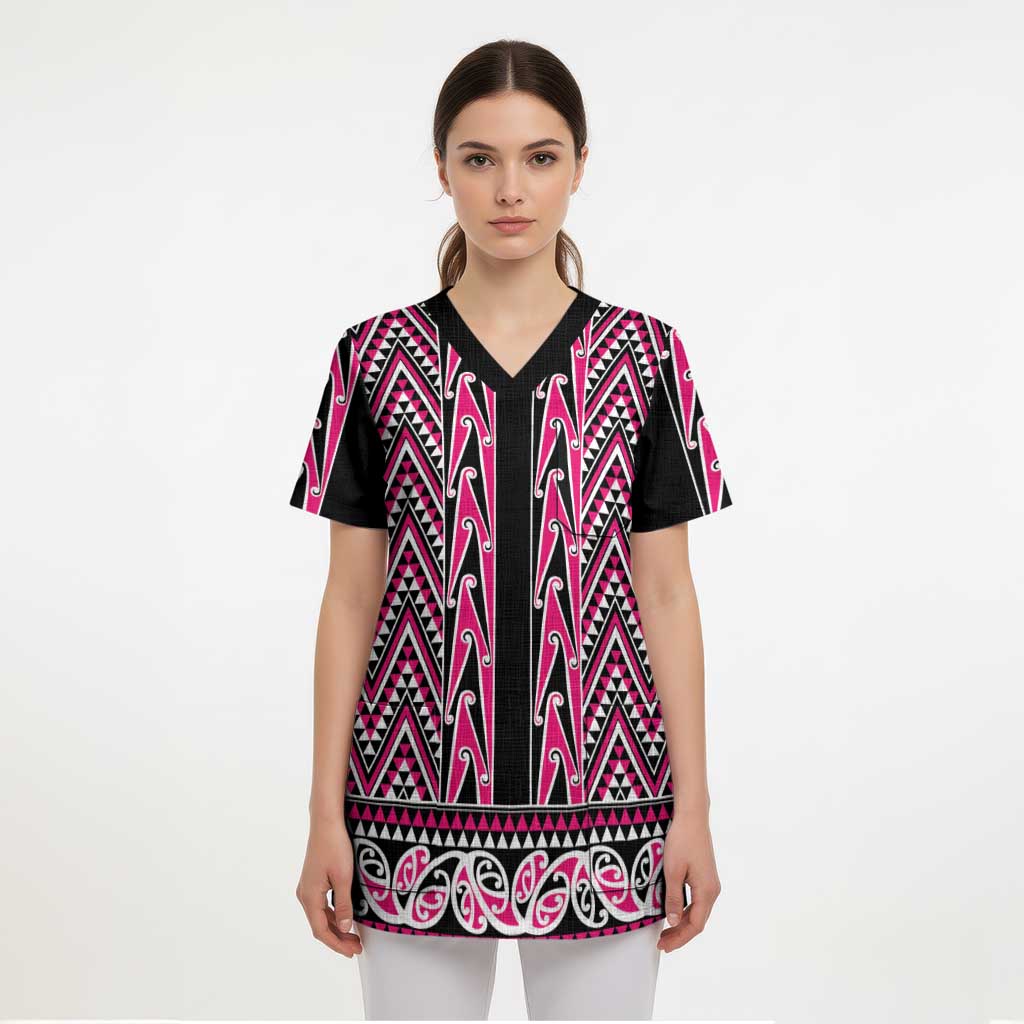 New Zealand Maori Niho Taniwha Scrub Top Mawhero Mangopare and Puhoro Pattern - Aussie Hoodie