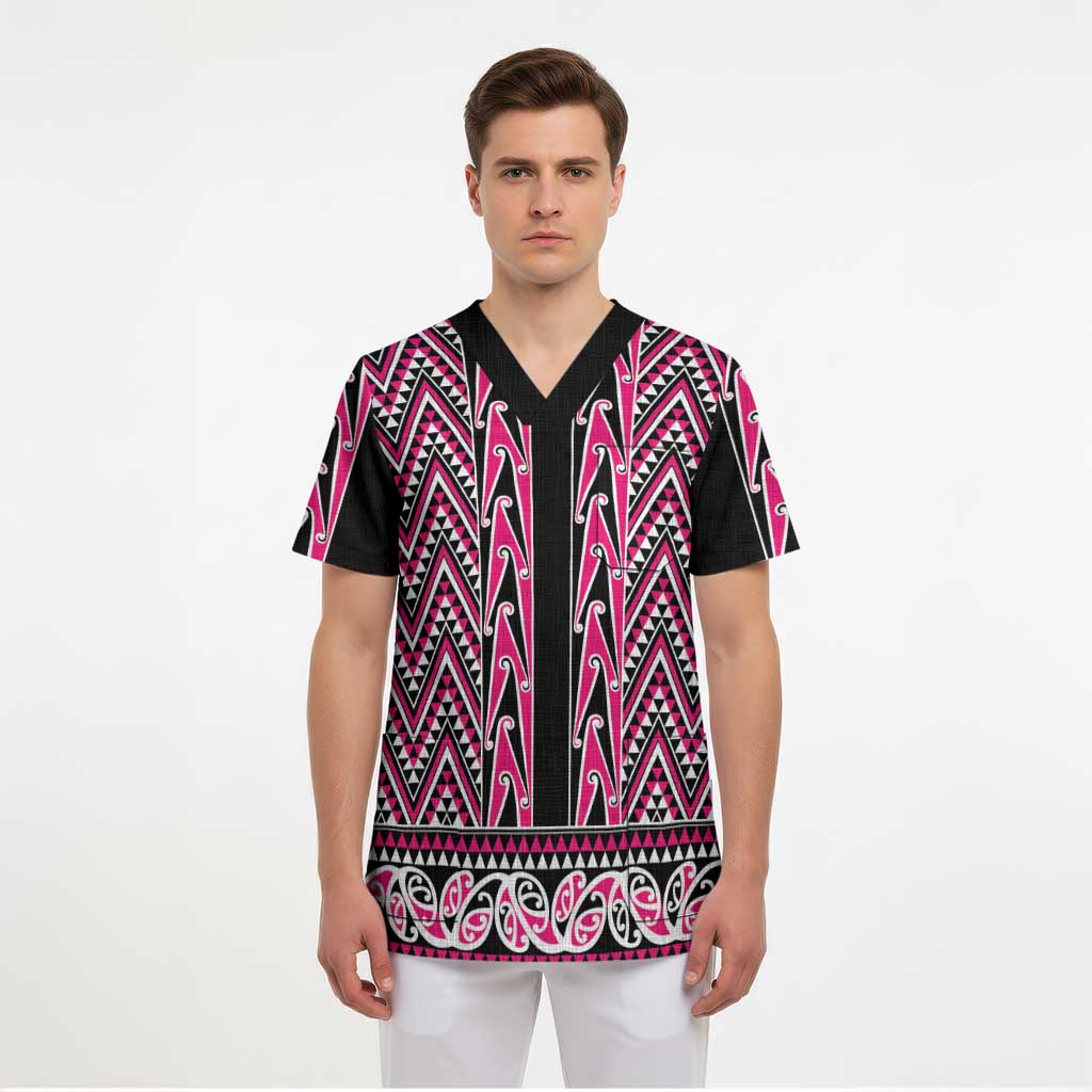 New Zealand Maori Niho Taniwha Scrub Top Mawhero Mangopare and Puhoro Pattern - Aussie Hoodie