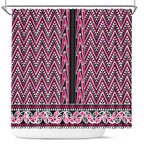 New Zealand Maori Niho Taniwha Shower Curtain Mawhero Mangopare and Puhoro Pattern
