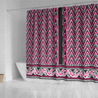 New Zealand Maori Niho Taniwha Shower Curtain Mawhero Mangopare and Puhoro Pattern