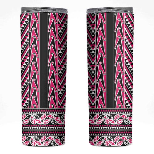 New Zealand Maori Niho Taniwha Skinny Tumbler Mawhero Mangopare and Puhoro Pattern