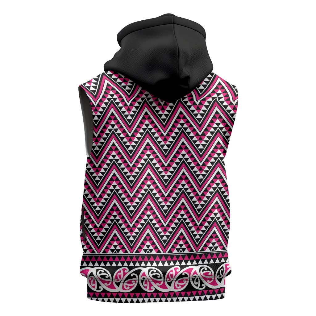 New Zealand Maori Niho Taniwha Sleeveless Hoodie Mawhero Mangopare and Puhoro Pattern - Aussie Hoodie