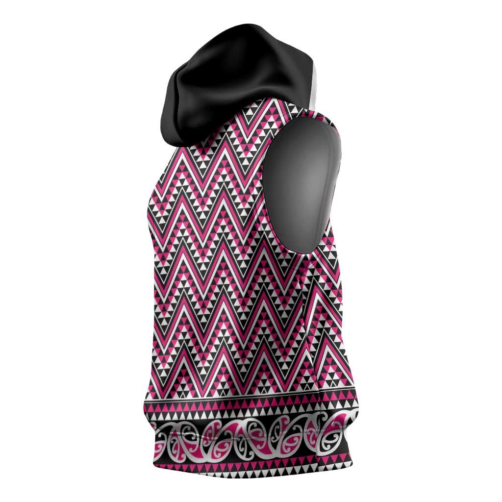 New Zealand Maori Niho Taniwha Sleeveless Hoodie Mawhero Mangopare and Puhoro Pattern - Aussie Hoodie