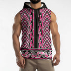 New Zealand Maori Niho Taniwha Sleeveless Hoodie Mawhero Mangopare and Puhoro Pattern - Aussie Hoodie