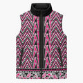 New Zealand Maori Niho Taniwha Sleeveless Puffer Jacket Mawhero Mangopare and Puhoro Pattern - Aussie Hoodie