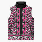 New Zealand Maori Niho Taniwha Sleeveless Puffer Jacket Mawhero Mangopare and Puhoro Pattern - Aussie Hoodie