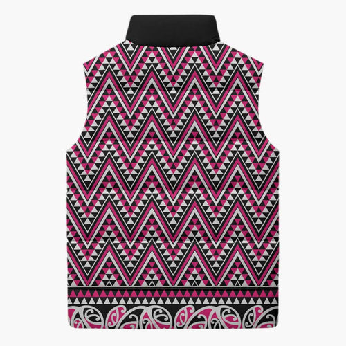 New Zealand Maori Niho Taniwha Sleeveless Puffer Jacket Mawhero Mangopare and Puhoro Pattern - Aussie Hoodie