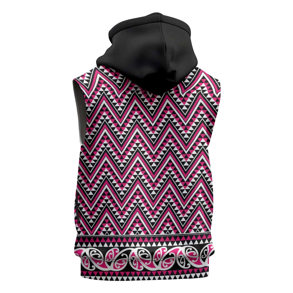 New Zealand Maori Niho Taniwha Sleeveless Zip Hoodie Mawhero Mangopare and Puhoro Pattern LT9