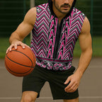 New Zealand Maori Niho Taniwha Sleeveless Zip Hoodie Mawhero Mangopare and Puhoro Pattern LT9