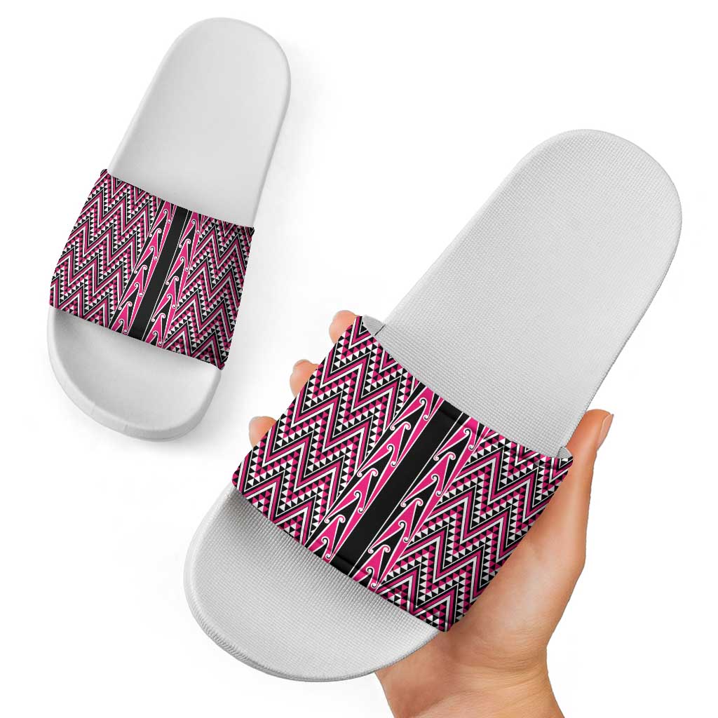 New Zealand Maori Niho Taniwha Slide Sandals Mawhero Mangopare and Puhoro Pattern - Aussie Hoodie