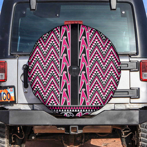 New Zealand Maori Niho Taniwha Spare Tire Cover Mawhero Mangopare and Puhoro Pattern