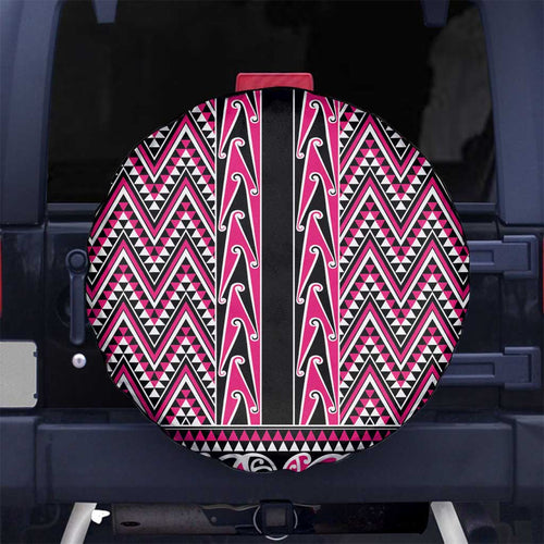 New Zealand Maori Niho Taniwha Spare Tire Cover Mawhero Mangopare and Puhoro Pattern