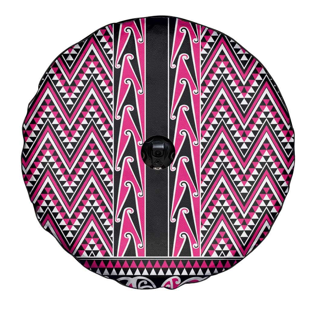 New Zealand Maori Niho Taniwha Spare Tire Cover Mawhero Mangopare and Puhoro Pattern