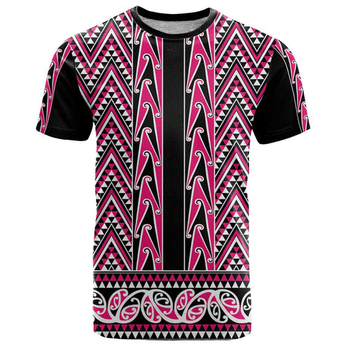 New Zealand Maori Niho Taniwha T Shirt Mawhero Mangopare and Puhoro Pattern