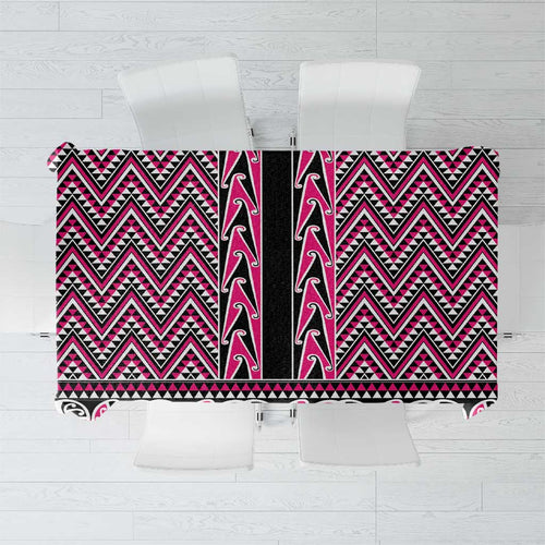 New Zealand Maori Niho Taniwha Tablecloth Mawhero Mangopare and Puhoro Pattern