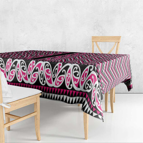 New Zealand Maori Niho Taniwha Tablecloth Mawhero Mangopare and Puhoro Pattern