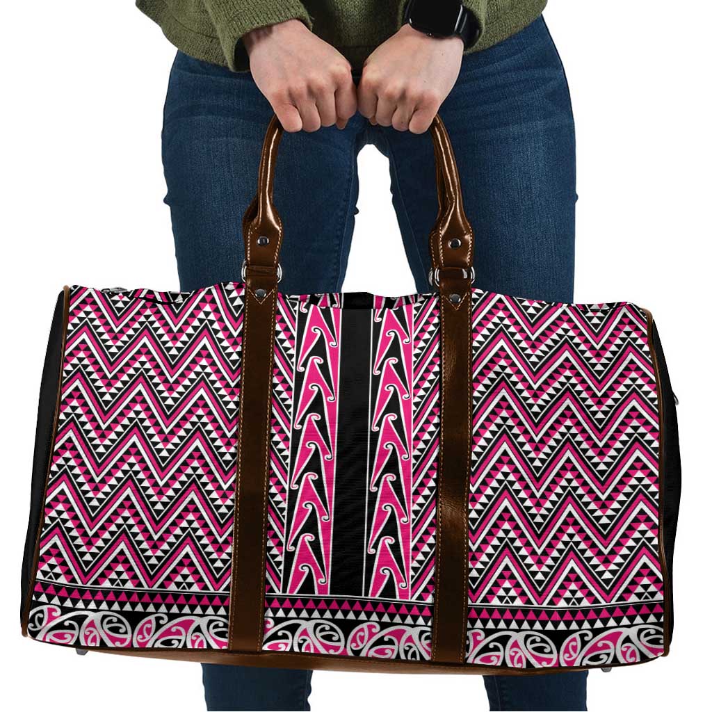 New Zealand Maori Niho Taniwha Travel Bag Mawhero Mangopare and Puhoro Pattern - Aussie Hoodie