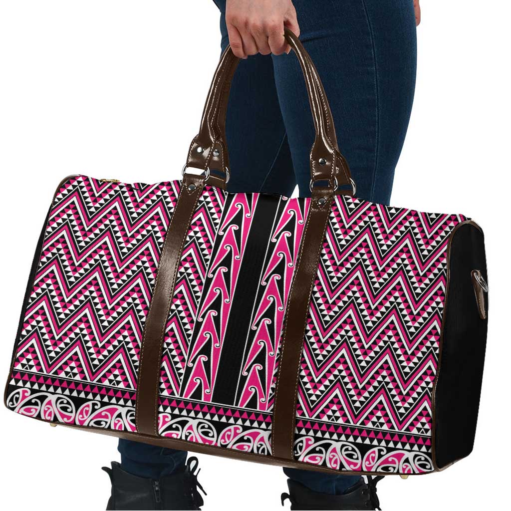 New Zealand Maori Niho Taniwha Travel Bag Mawhero Mangopare and Puhoro Pattern - Aussie Hoodie