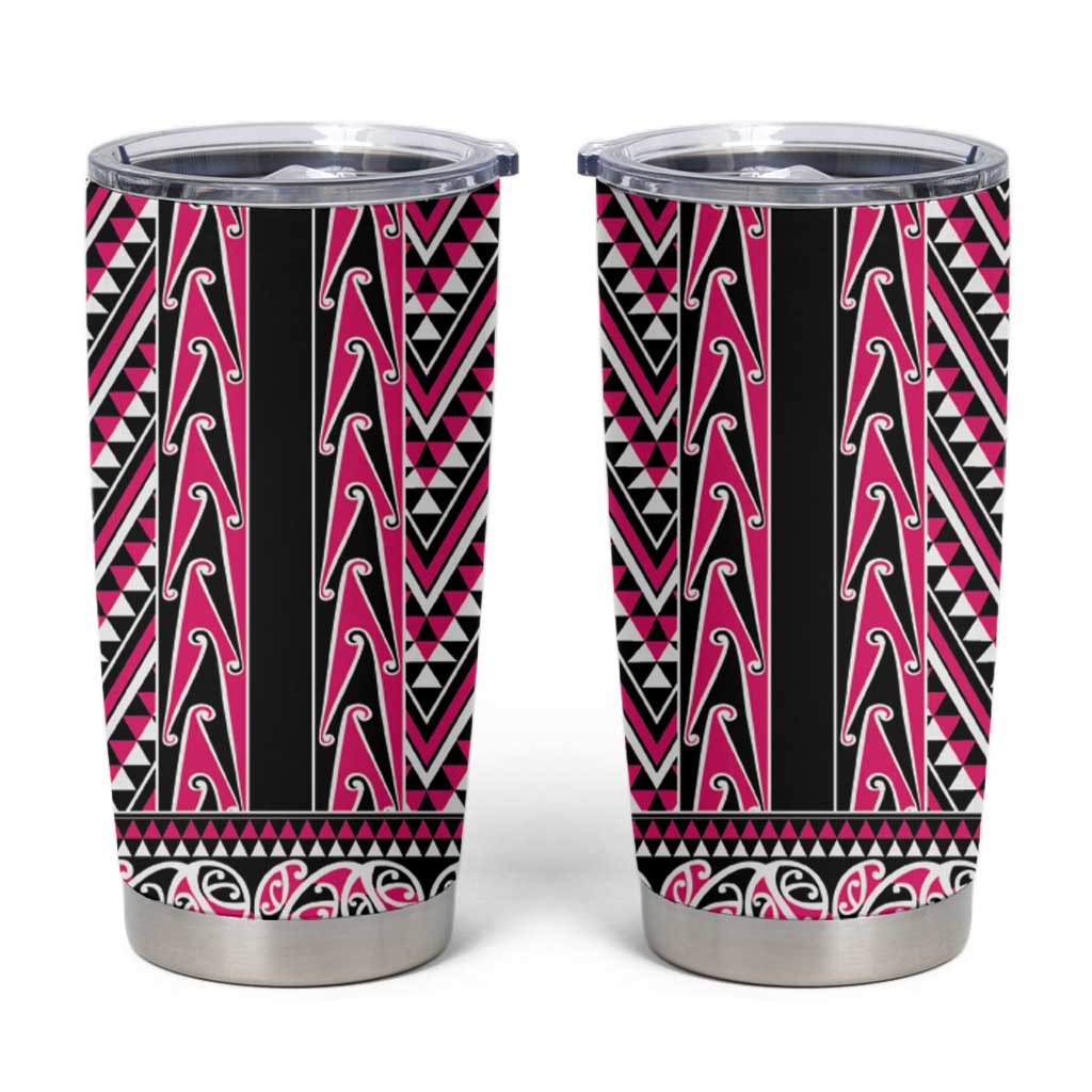 New Zealand Maori Niho Taniwha Tumbler Cup Mawhero Mangopare and Puhoro Pattern