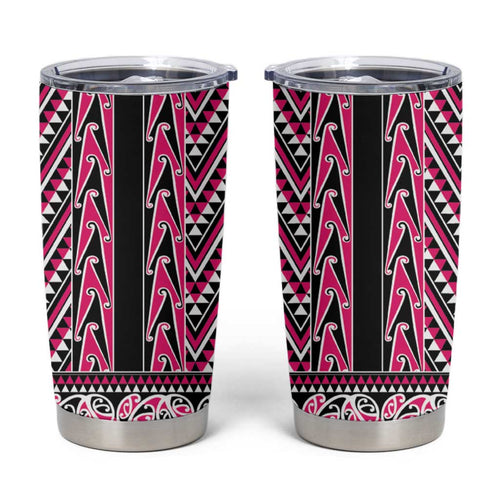 New Zealand Maori Niho Taniwha Tumbler Cup Mawhero Mangopare and Puhoro Pattern