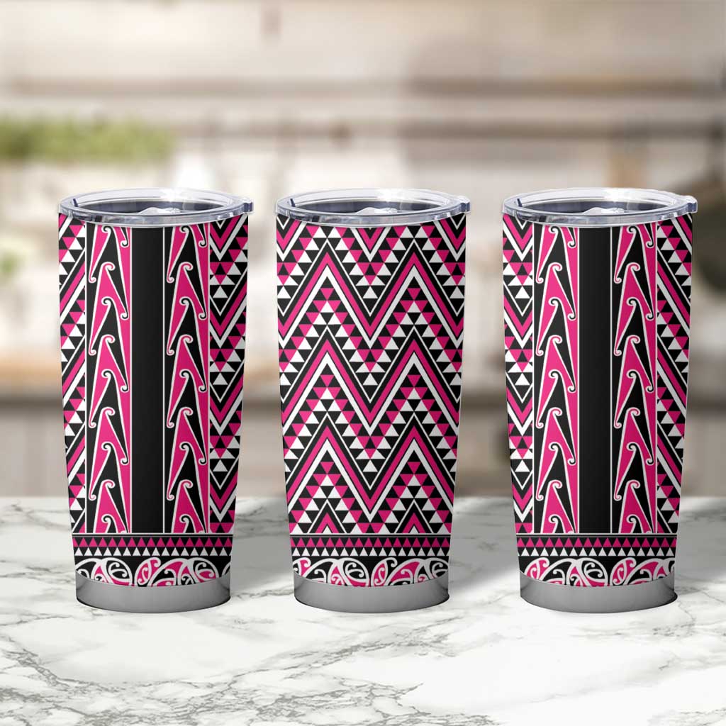 New Zealand Maori Niho Taniwha Tumbler Cup Mawhero Mangopare and Puhoro Pattern