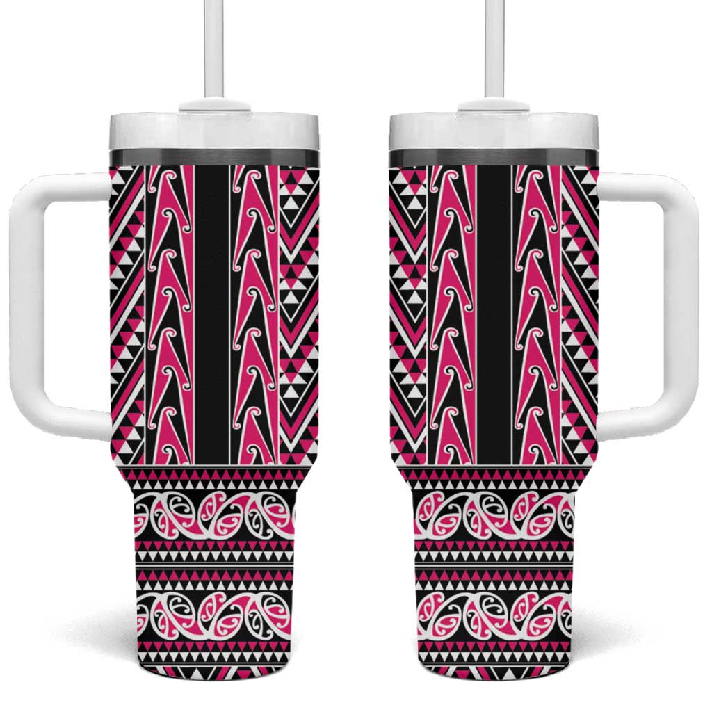 New Zealand Maori Niho Taniwha Tumbler With Handle Mawhero Mangopare and Puhoro Pattern