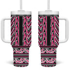 New Zealand Maori Niho Taniwha Tumbler With Handle Mawhero Mangopare and Puhoro Pattern